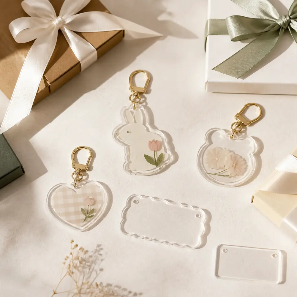 Handmade products laid out on a wooden table
